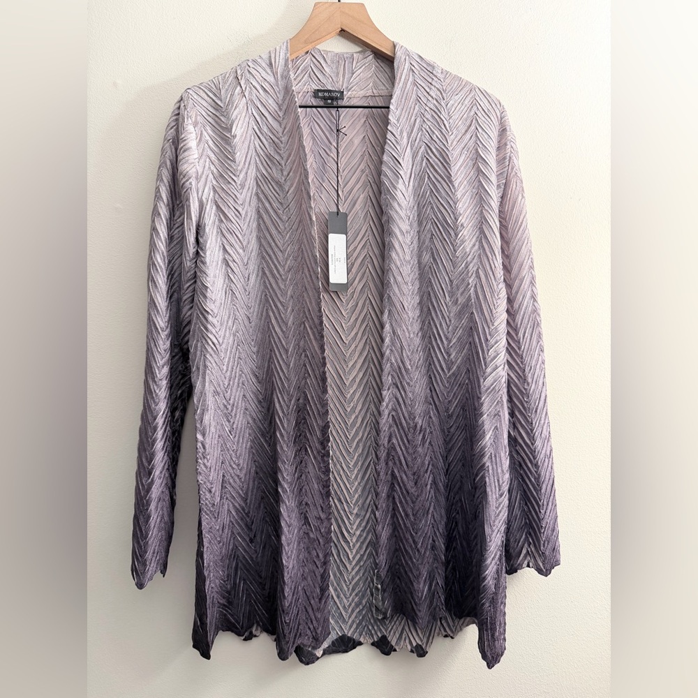 KOMAROV Open Cardigan Sweater Top ash ombré S NWT